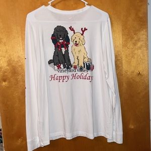Vineyard Vines Happy Holidays LS Tshirt size large